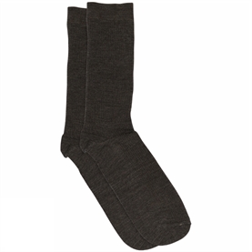 Mp Denmark Fine Wool Rib Strømper, Dark Brown